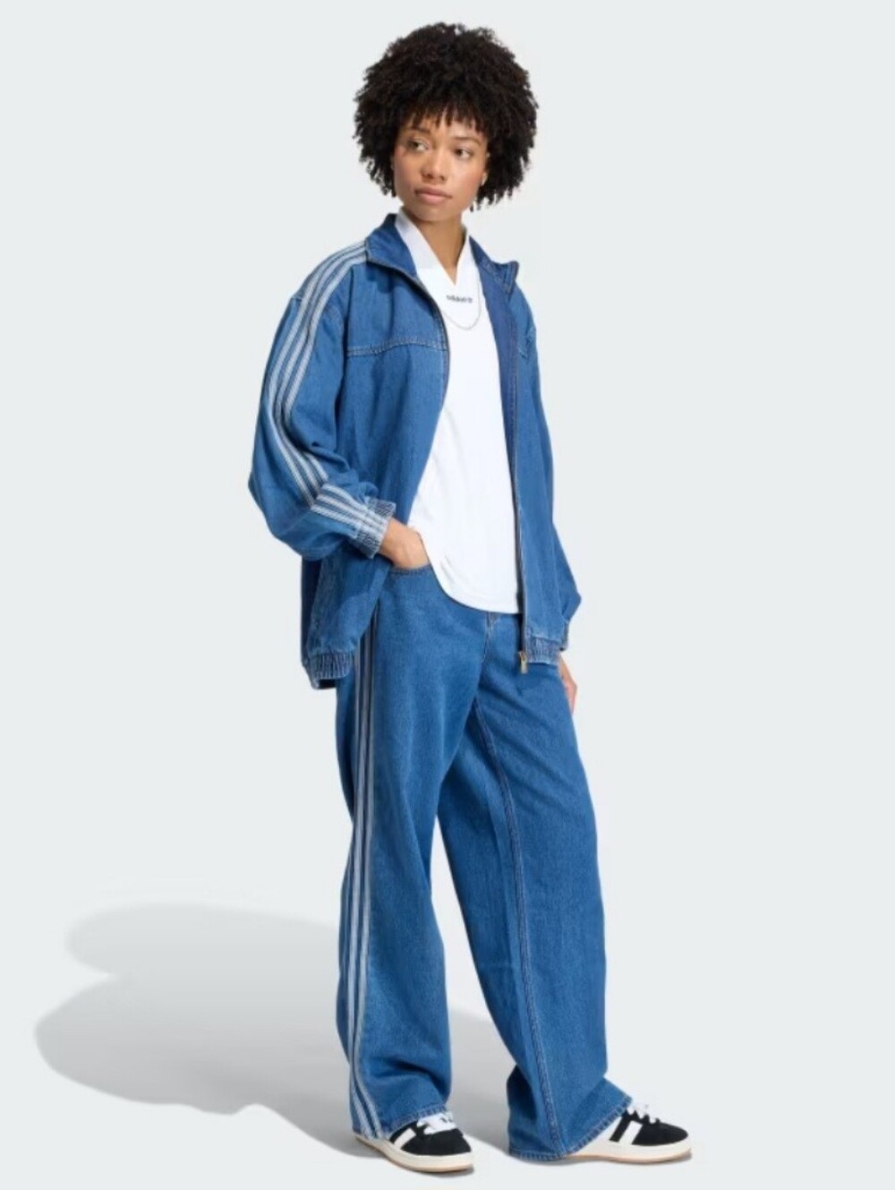 Adidas Originals Denim 3-Stripes Pants – Blue Denim (NWT) 30 x 32